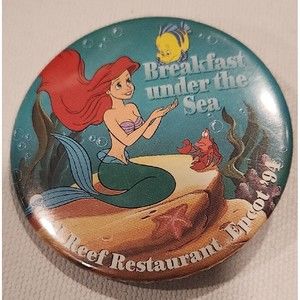 Disney Pin Badge Button 00001 Little Mermaid Ariel Promotional Button‎ Badge Pin